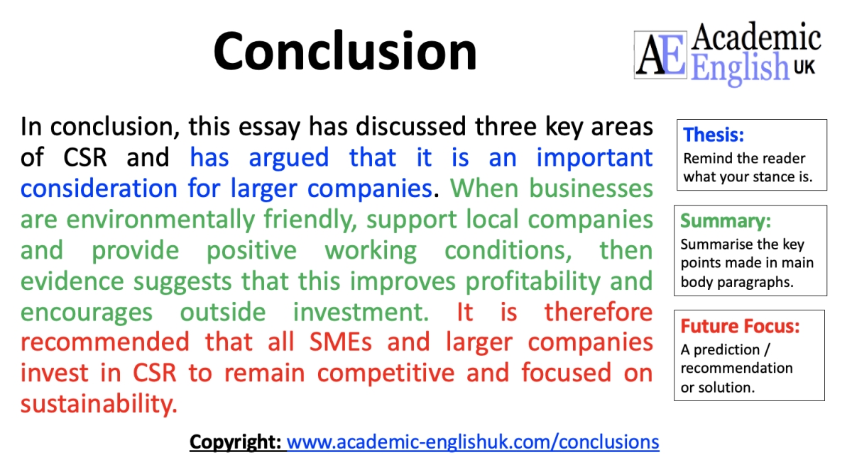 what should the conclusion of an essay include