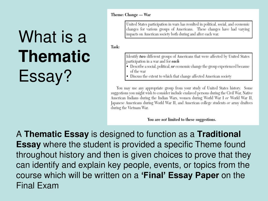 what is a thematic essay